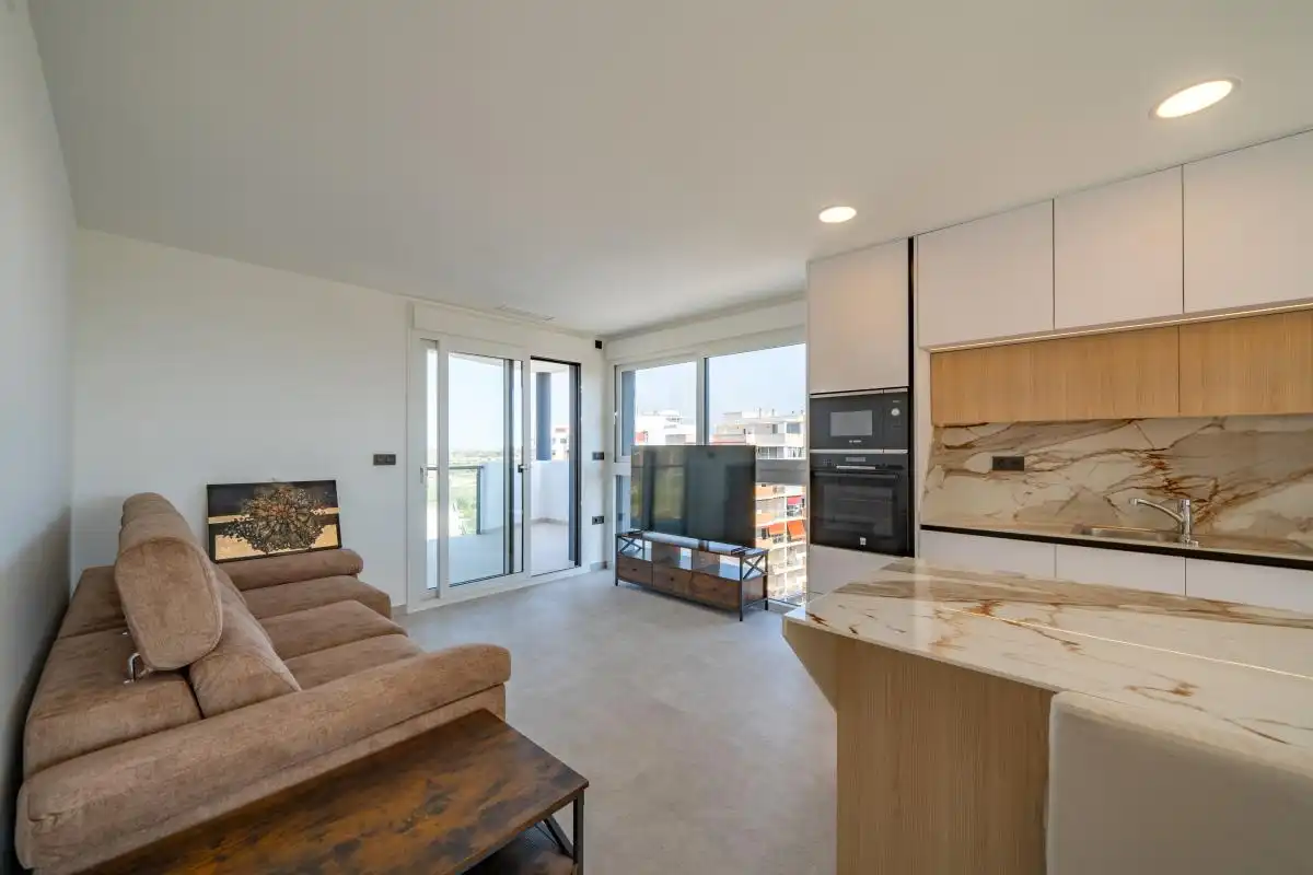 Sala de estar de Piso en venta en Guardamar del Segura con Aire acondicionado, Calefacción y Piscina