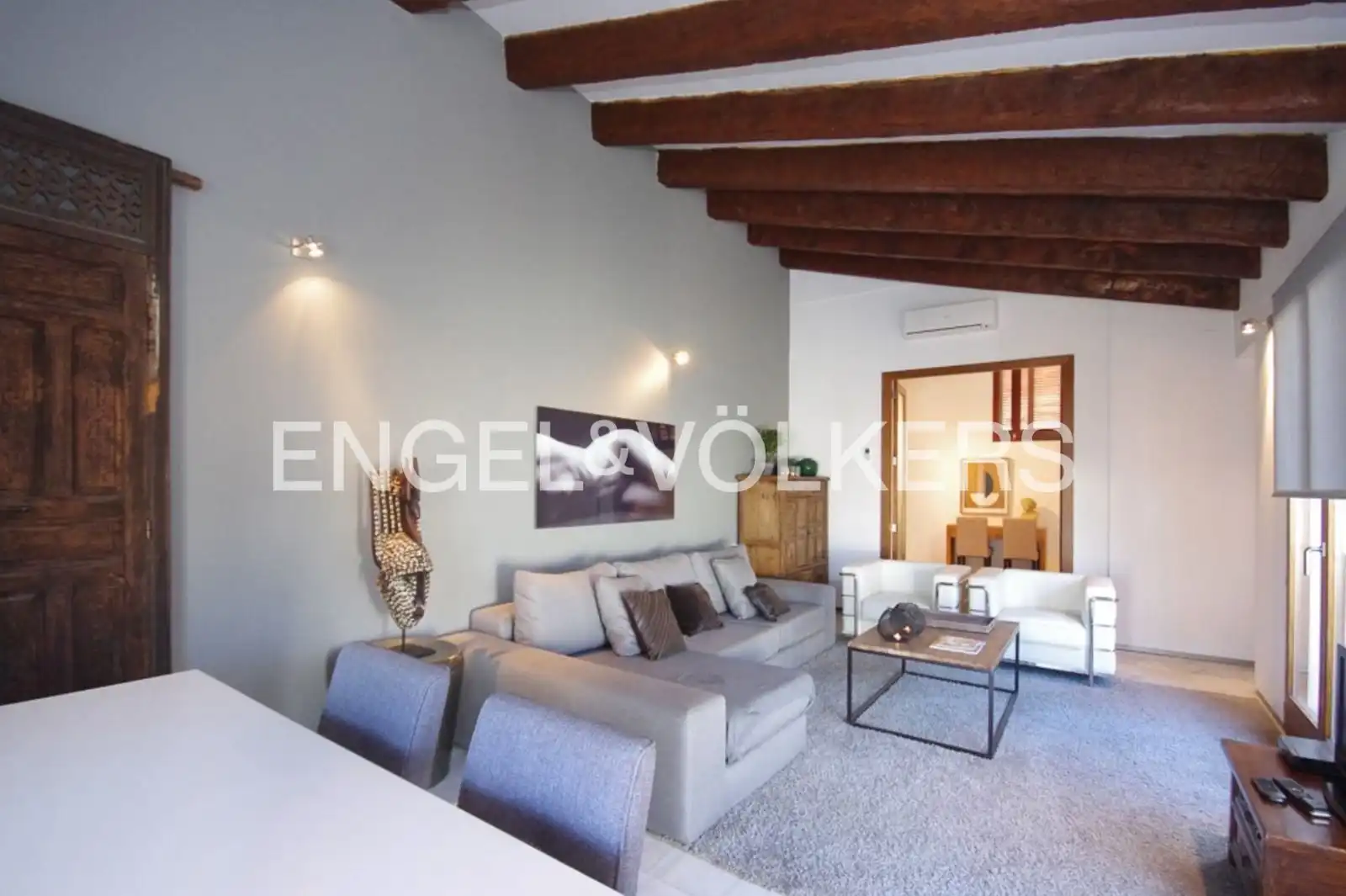 Sala d'estar de Àtic de lloguer en Valencia amb Aire condicionat, Calefacció i Moblat