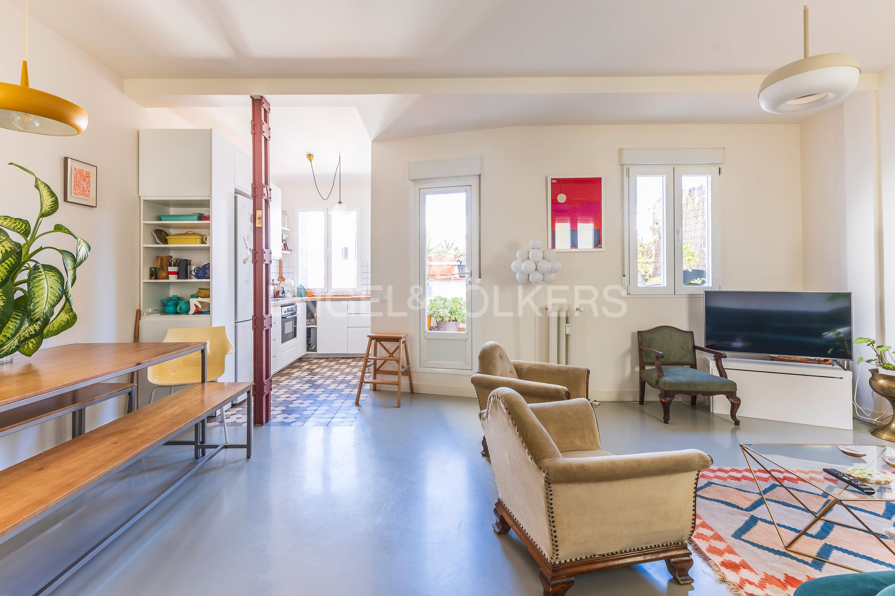 Living room of Attic for sale in  Madrid Capital  with Air Conditioner, Heating and Terrace