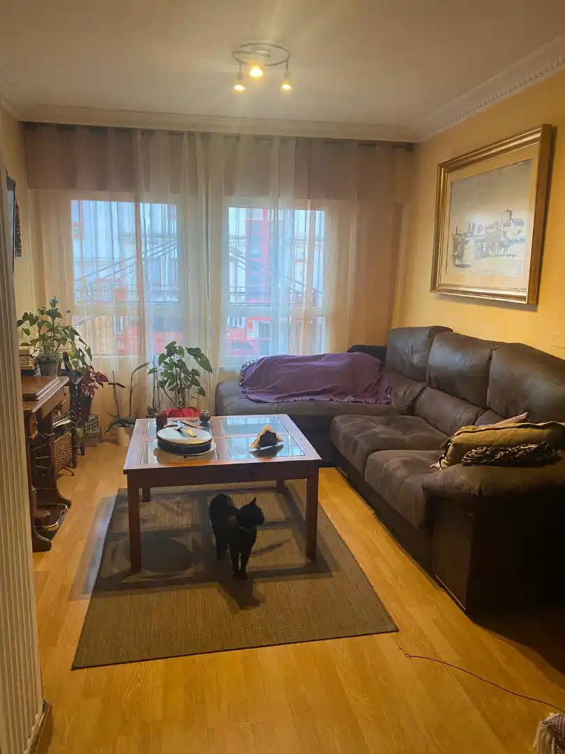 Sala de estar de Casa adosada en venta en Palencia con Calefacción, Jardín privado y Parquet