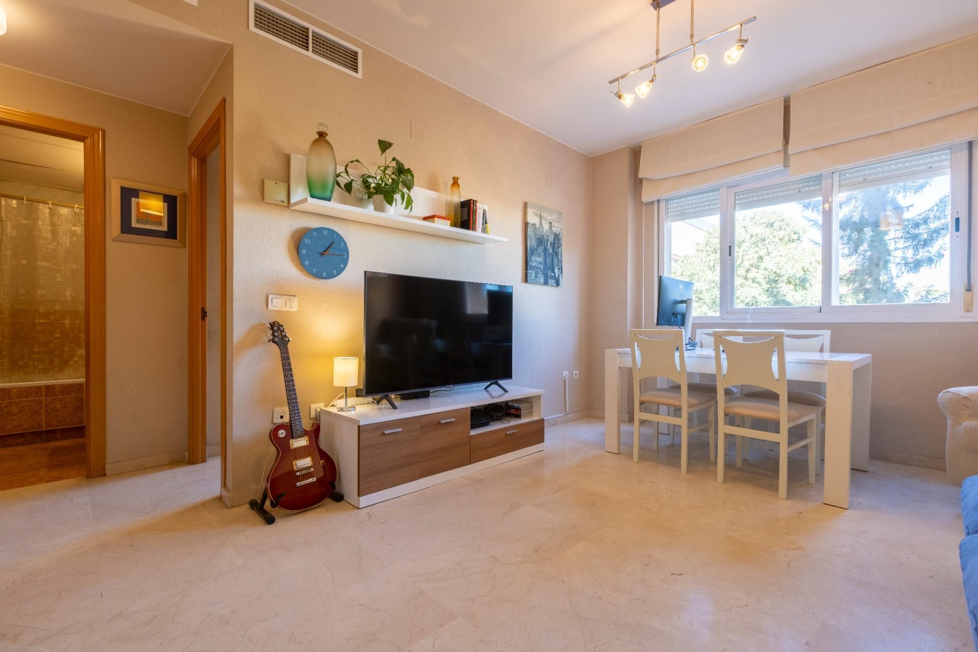 Living room of Flat for sale in  Sevilla Capital  with Air Conditioner, Heating and Private garden