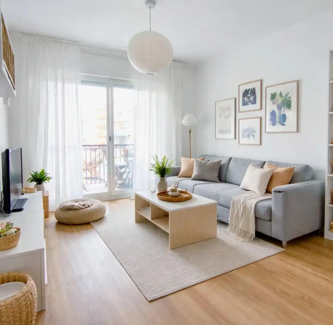 Sala d'estar de Pis en venda en Sitges amb Aire condicionat, Parquet i Terrassa