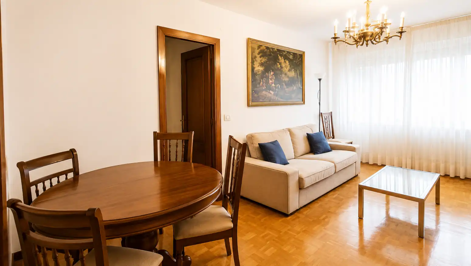 Living room of Flat for rent in Villava / Atarrabia  with Heating, Parquet flooring and Terrace