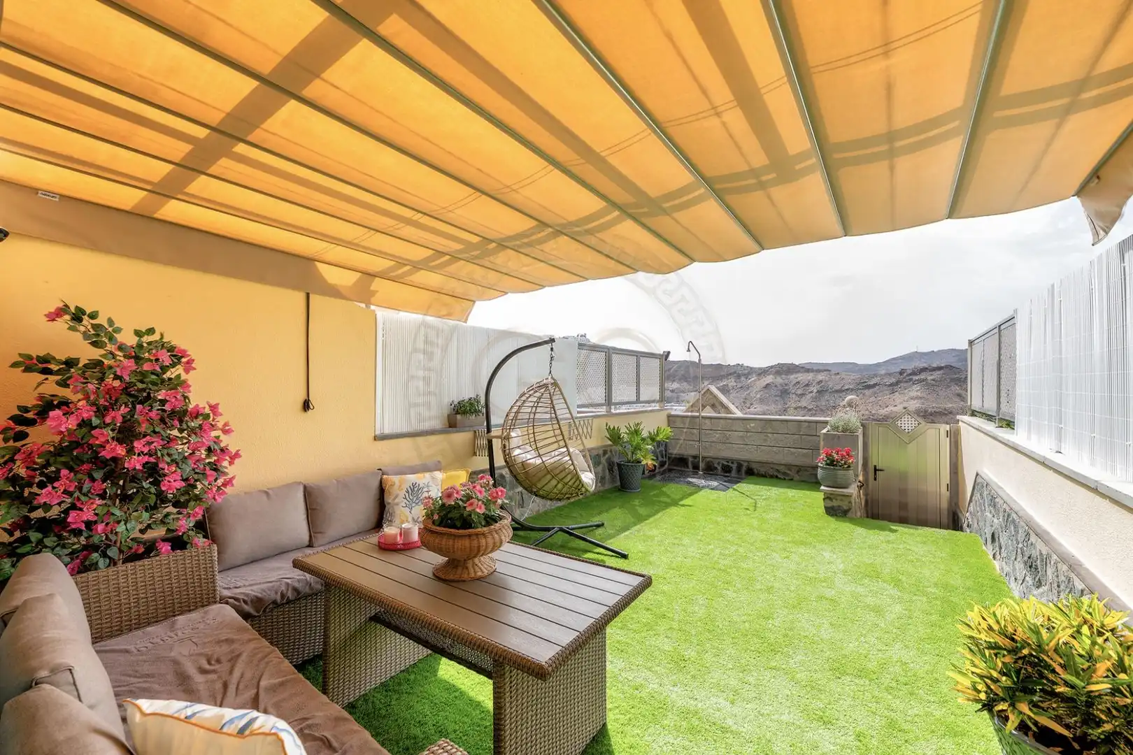 Terraza de Casa adosada de alquiler en Mogán con Aire acondicionado, Jardín privado y Terraza