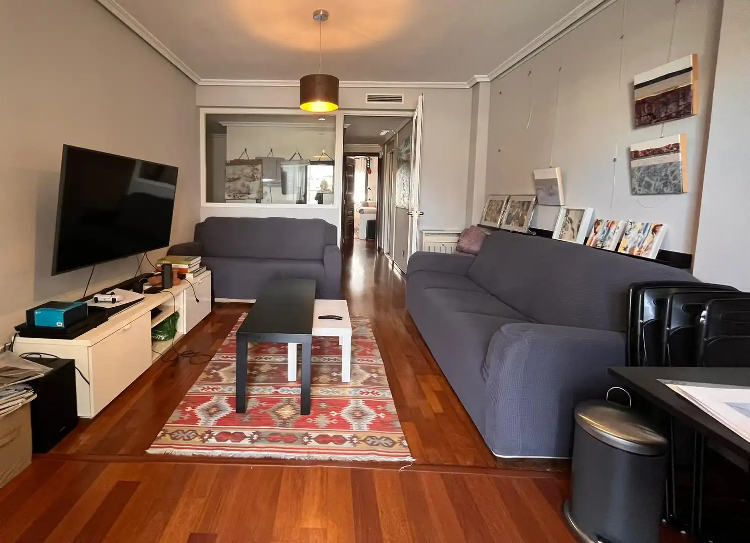 Sala de estar de Casa adosada en venta en Madrid con Aire acondicionado, Calefacción y Jardín privado