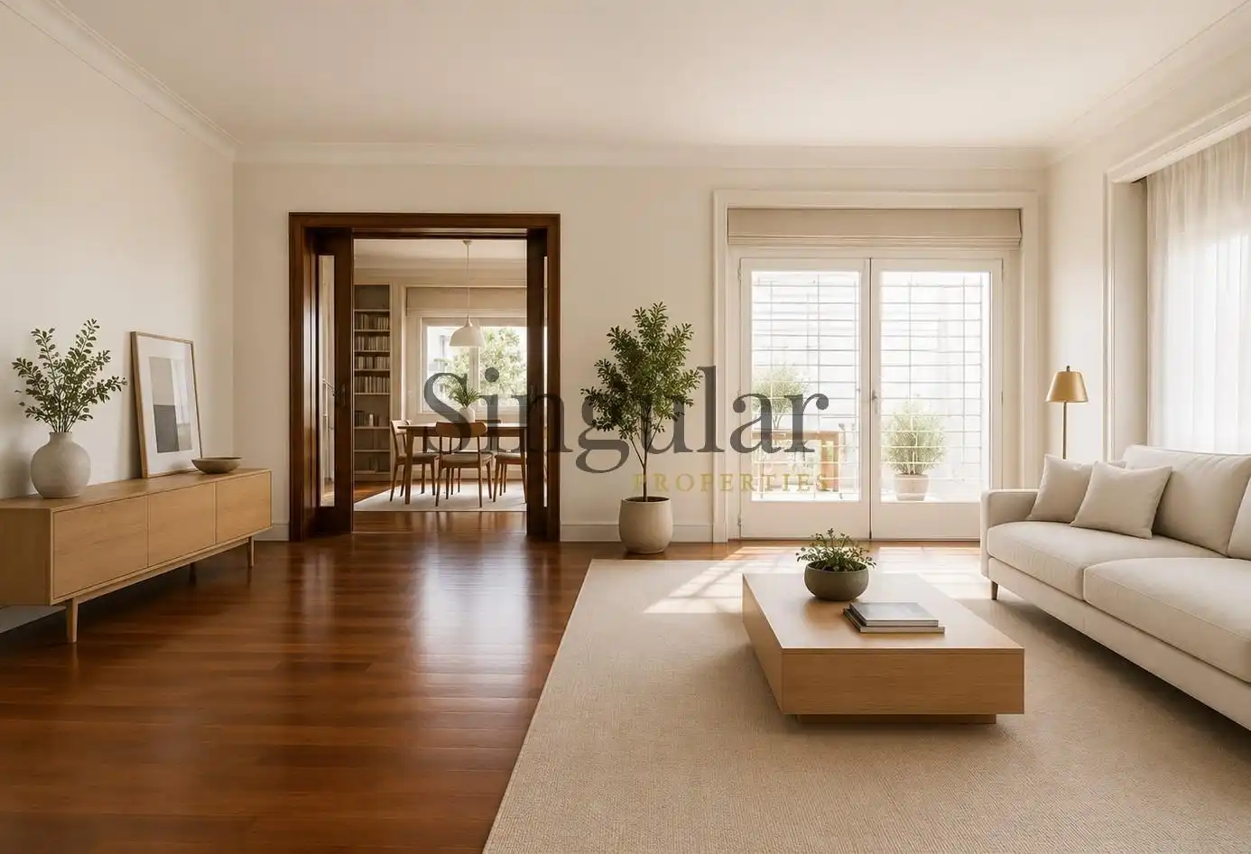 Sala d'estar de Pis en venda en Barcelona amb Aire condicionat, Calefacció i Jardí privat