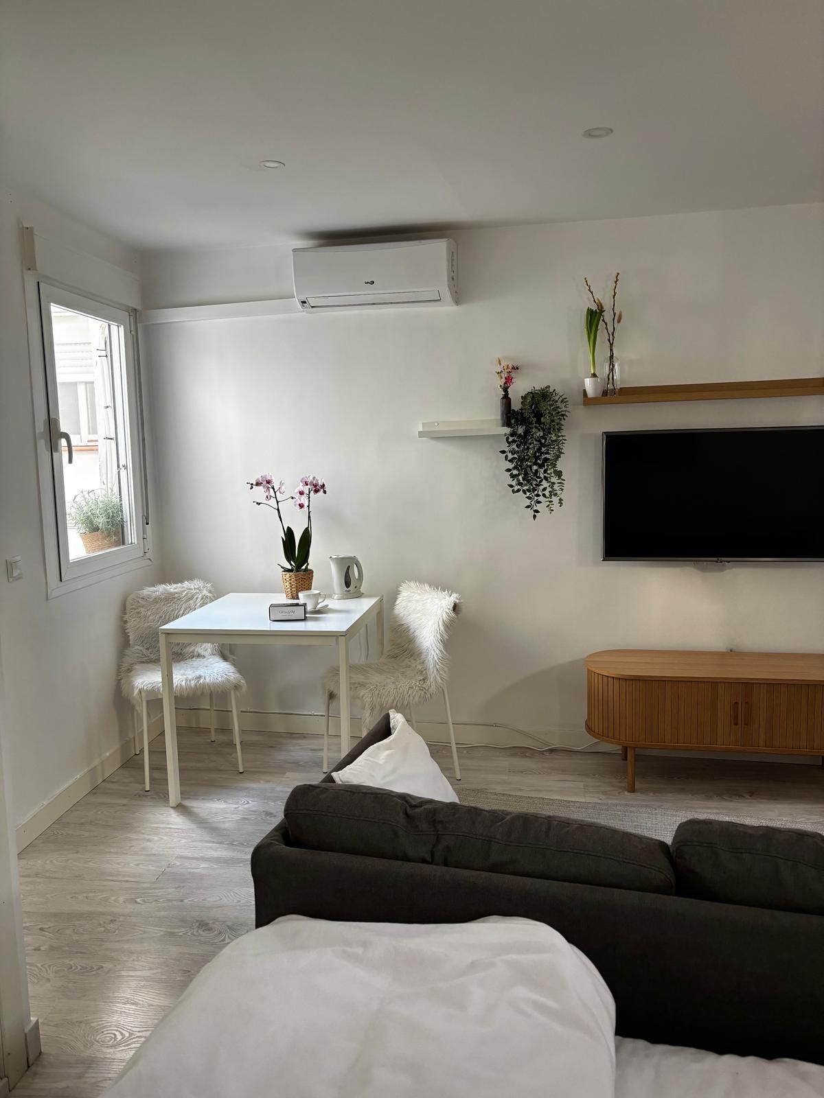 Sala d'estar de Estudi de lloguer en  Madrid Capital amb Aire condicionat i Calefacció