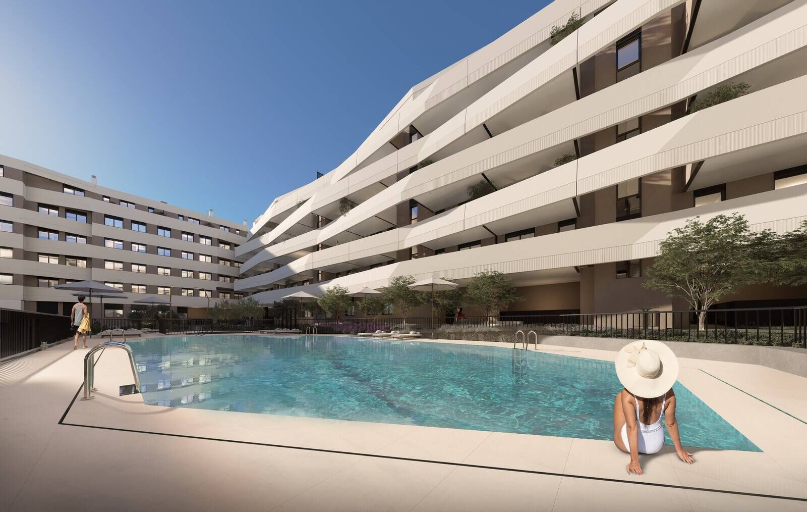 Swimming pool of Apartment for sale in Málaga Capital  with Air Conditioner, Private garden and Terrace