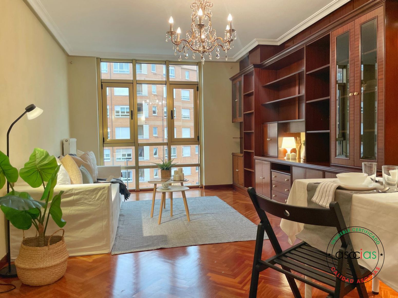 Living room of Flat for sale in Gijón   with Heating, Parquet flooring and Storage room