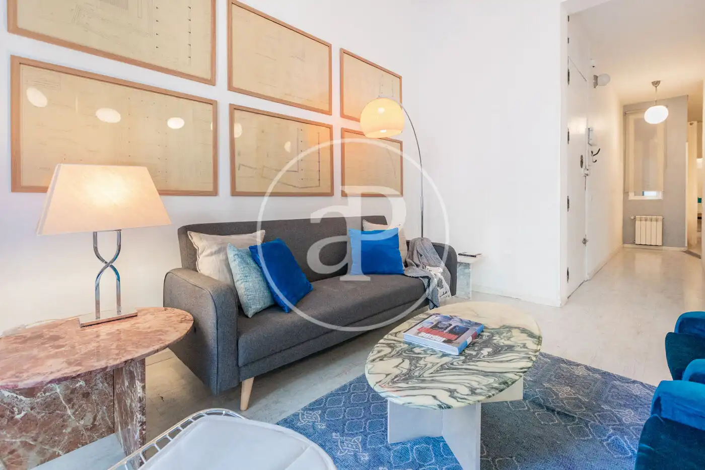 Living room of Flat for rent in Madrid  with Air Conditioner, Heating and Furnished