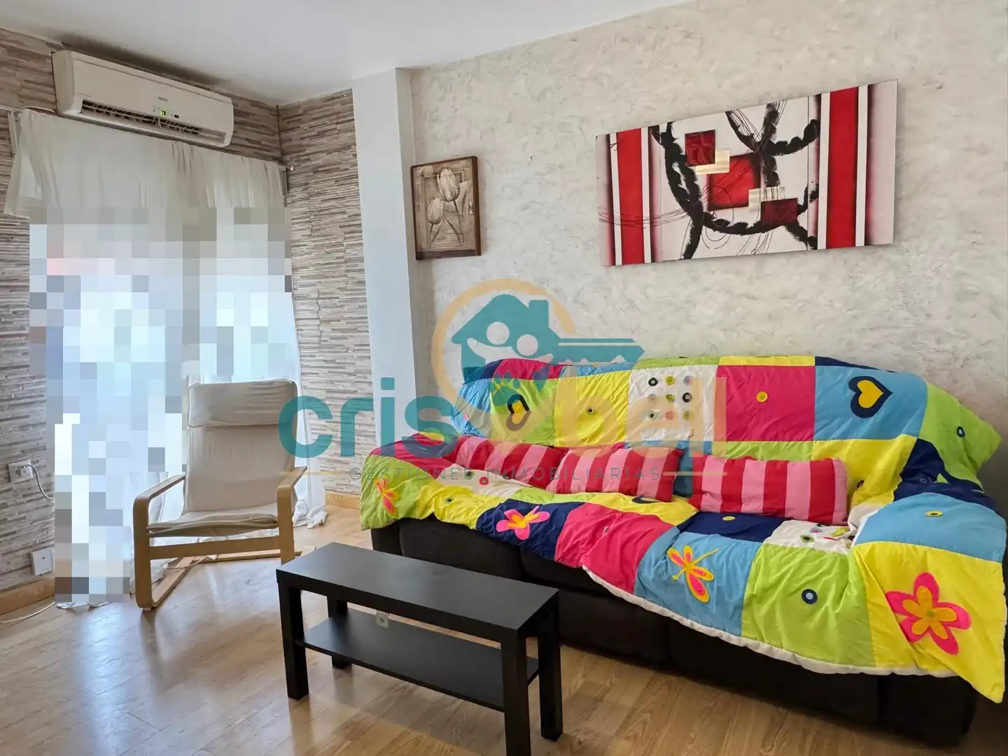 Sala de estar de Apartamento en venta en Lorca con Aire acondicionado, Parquet y Amueblado