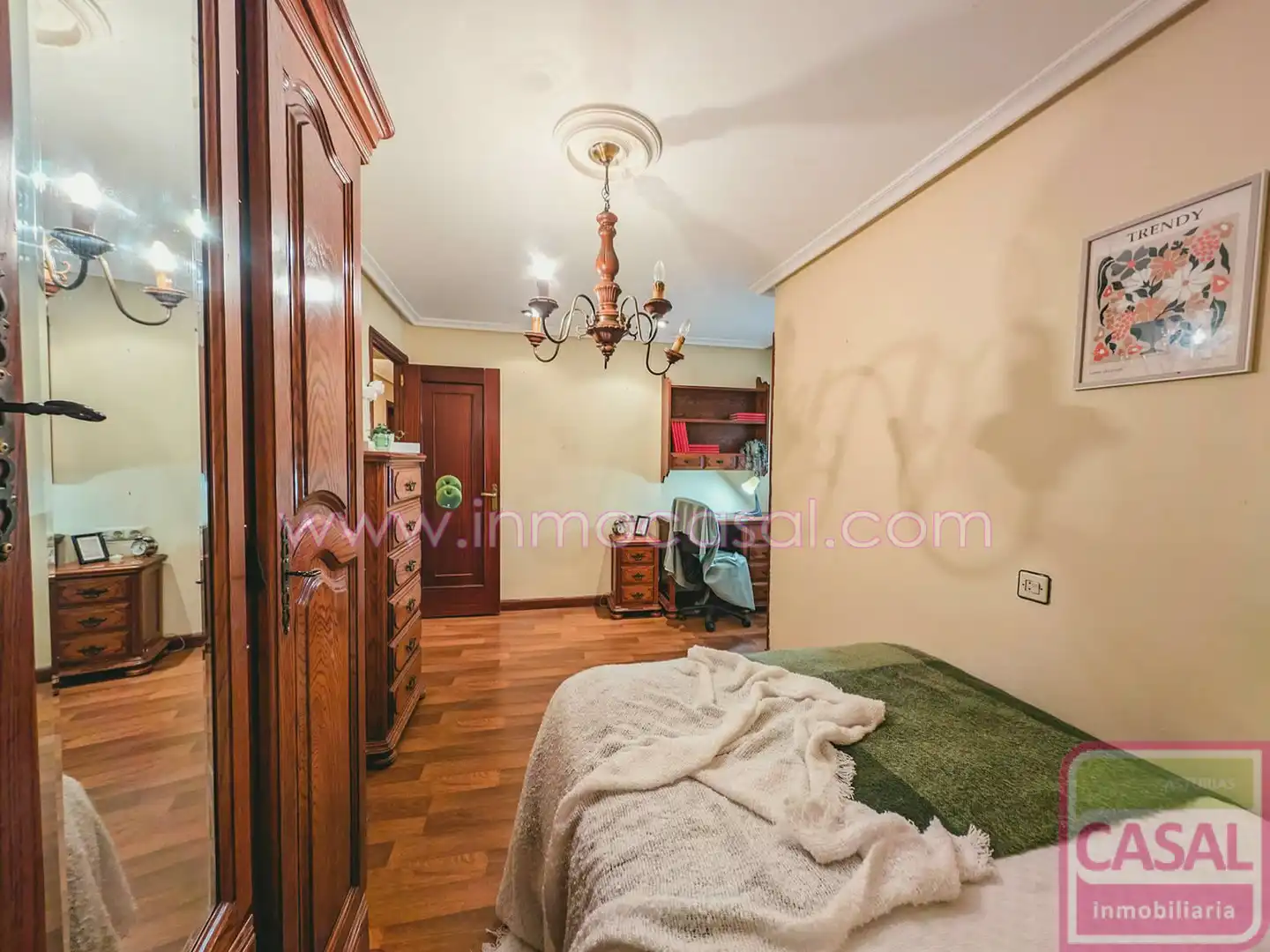 Schlafzimmer von Wohnung zum Verkauf in Mieres (Asturias) mit Heizung, Abstellraum und Möbliert