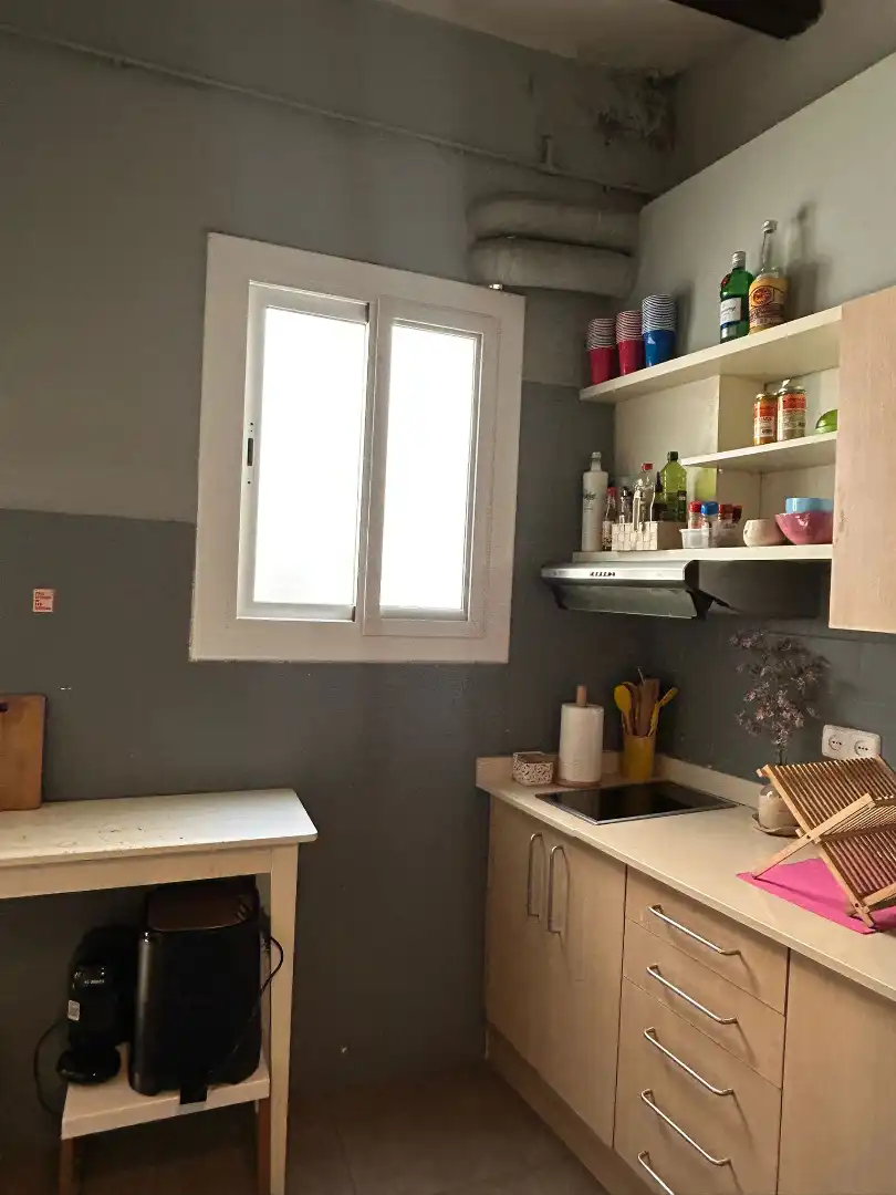 Cocina de Piso de alquiler en Barcelona con Parquet, Amueblado y Horno