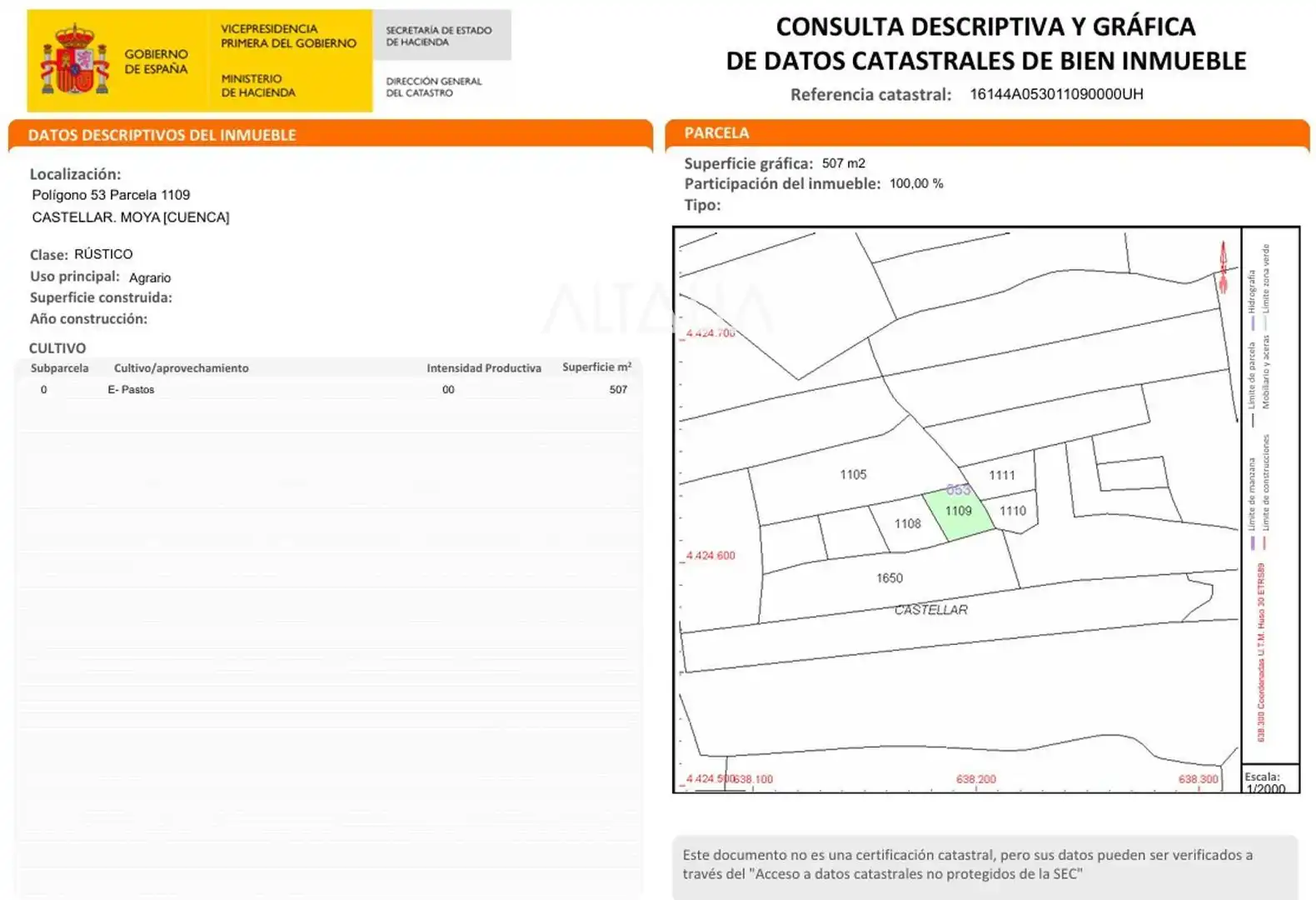 Terreno en venta en Moya (Cuenca)