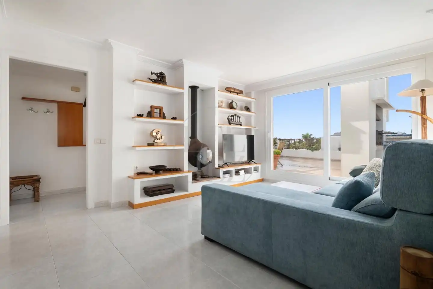 Wohnzimmer von Dachboden zum Verkauf in Eivissa mit Klimaanlage, Heizung und Terrasse