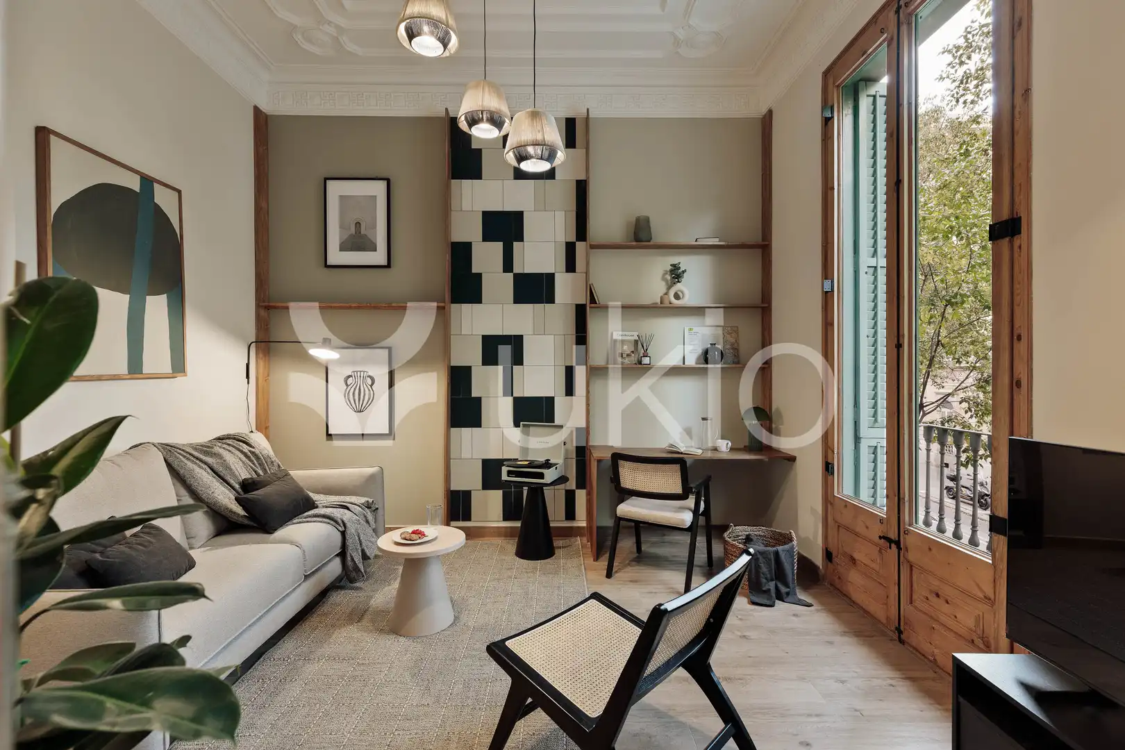 Living room of Apartments for rent in Barcelona  with Air Conditioner, Heating and Furnished