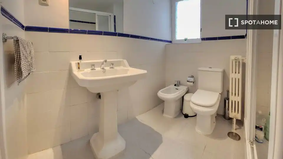 Bathroom of Flat for share in Madrid  with Air Conditioner, Heating and Furnished