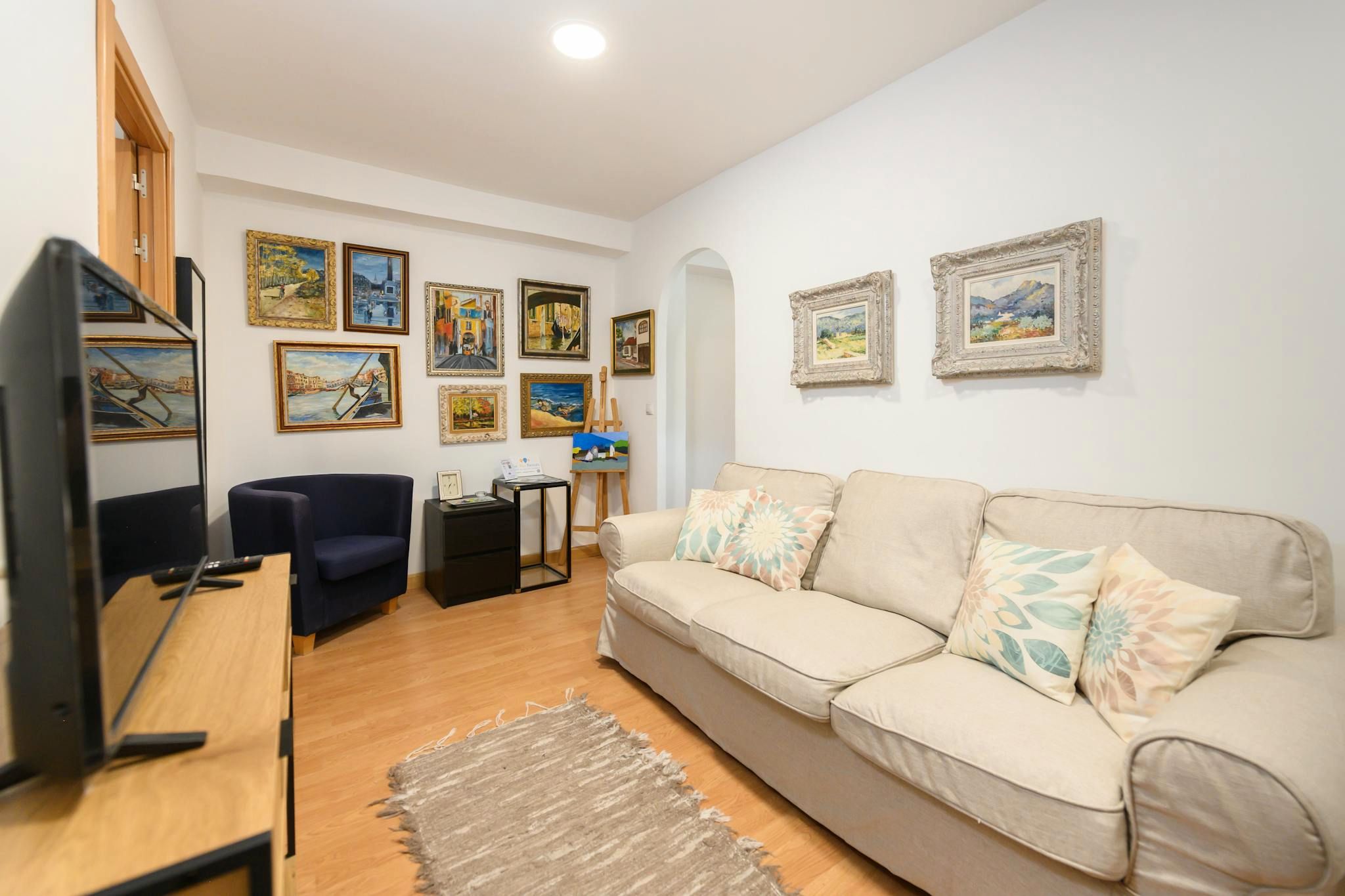 Living room of Flat to rent in  Madrid Capital  with Air Conditioner, Heating and Furnished