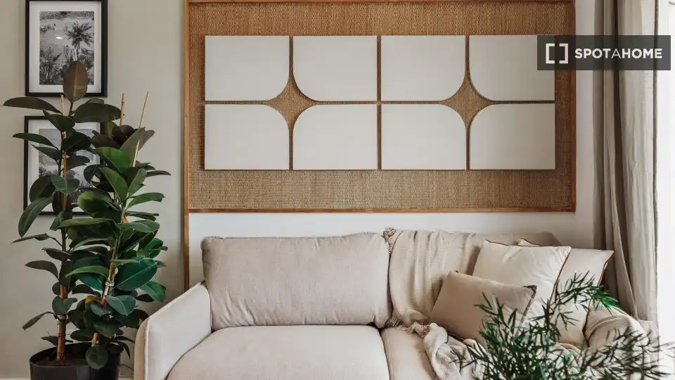 Living room of Flat for rent in Barcelona  with Air Conditioner, Heating and Furnished