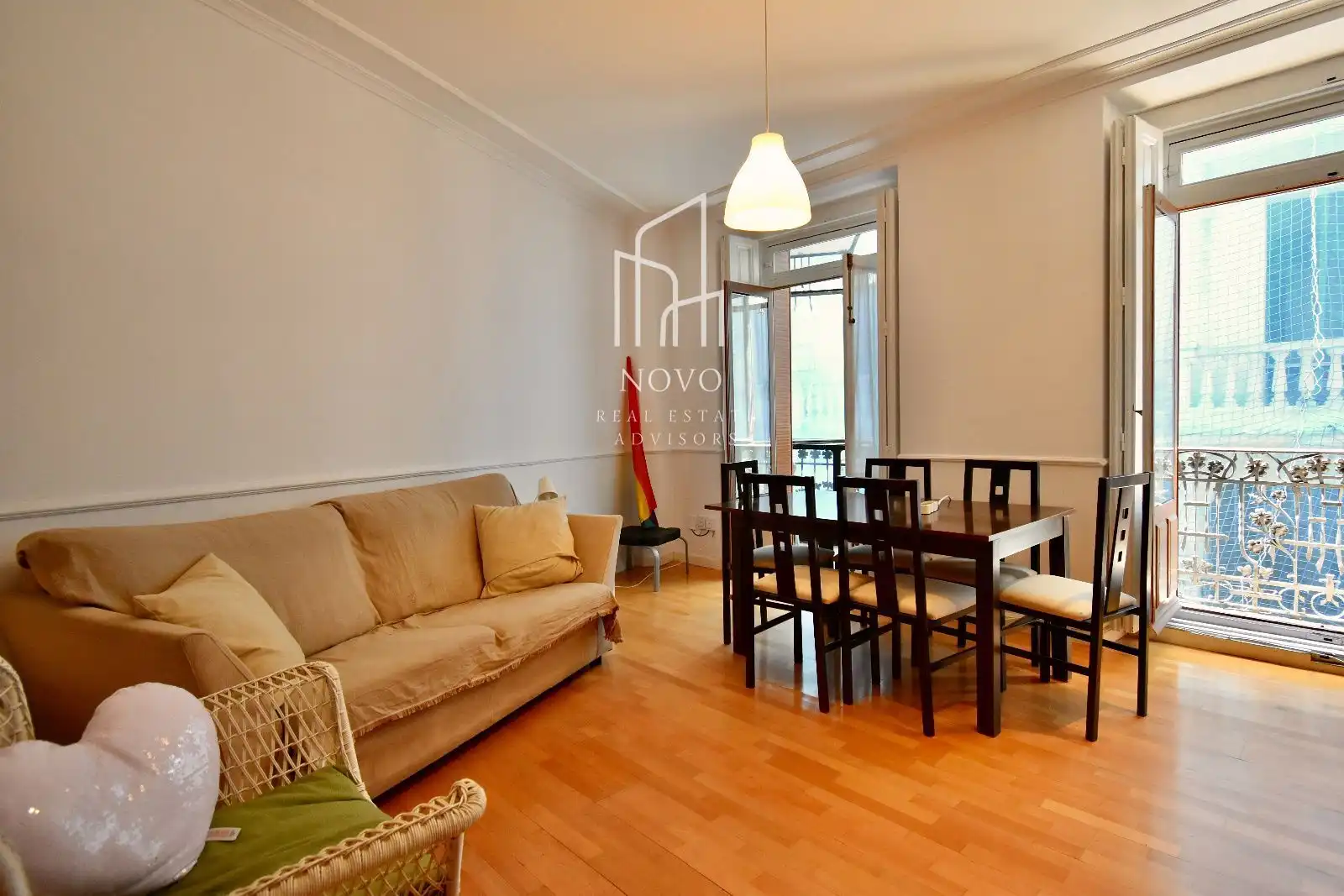 Wohnzimmer von Wohnung zur Miete in Madrid mit Heizung, Terrasse und Möbliert
