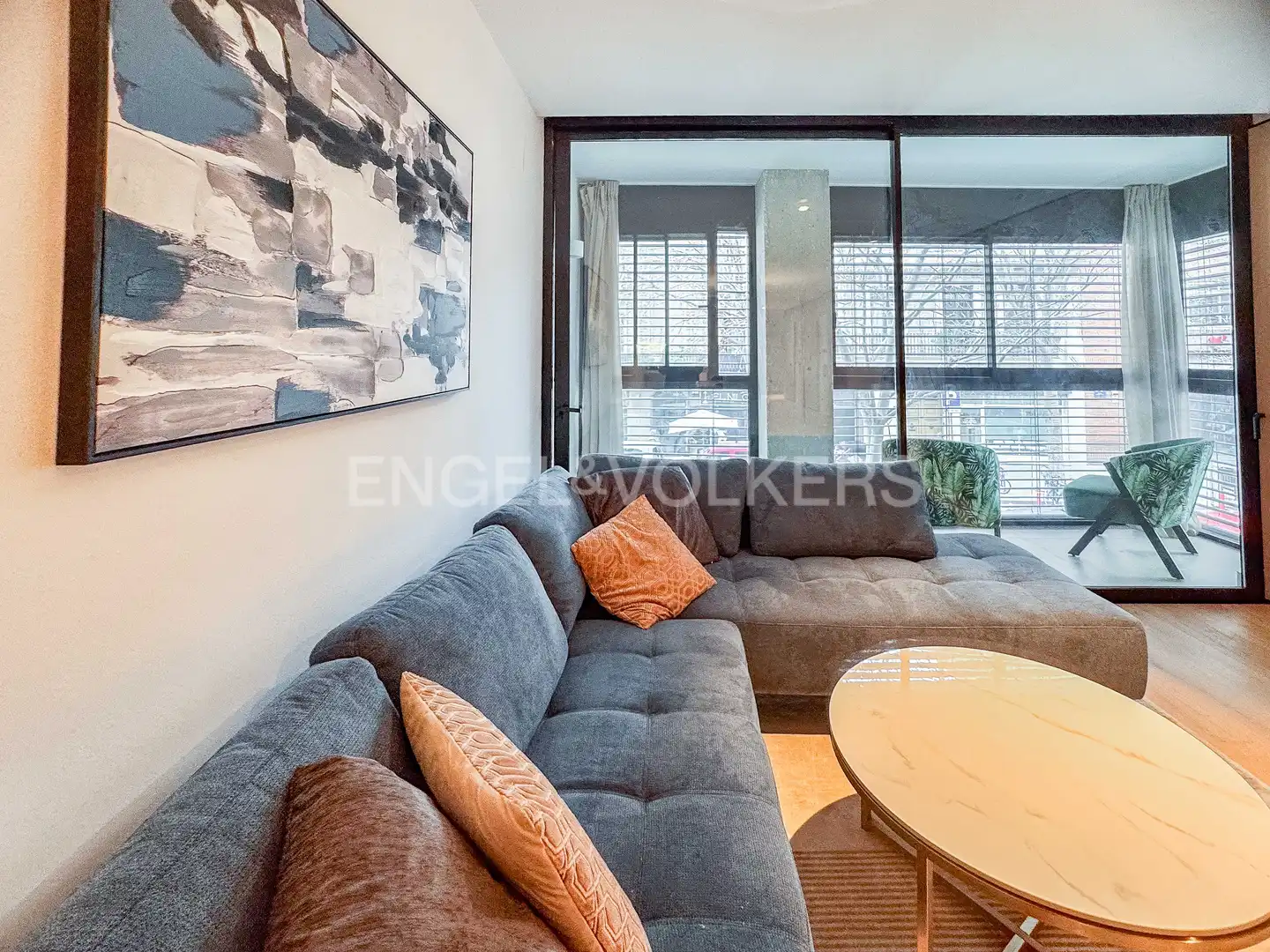 Living room of Flat for rent in Barcelona  with Air Conditioner, Heating and Parquet flooring
