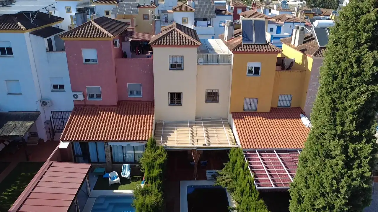 Exterior view of Detached homes for sale in Castilleja de Guzmán  with Air Conditioner, Terrace and Swimming Pool