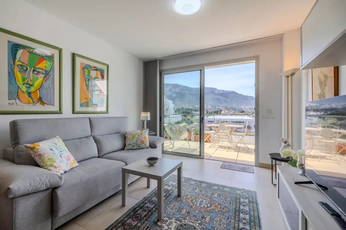 Wohnzimmer von Dachboden zum Verkauf in Dénia mit Klimaanlage, Heizung und Terrasse