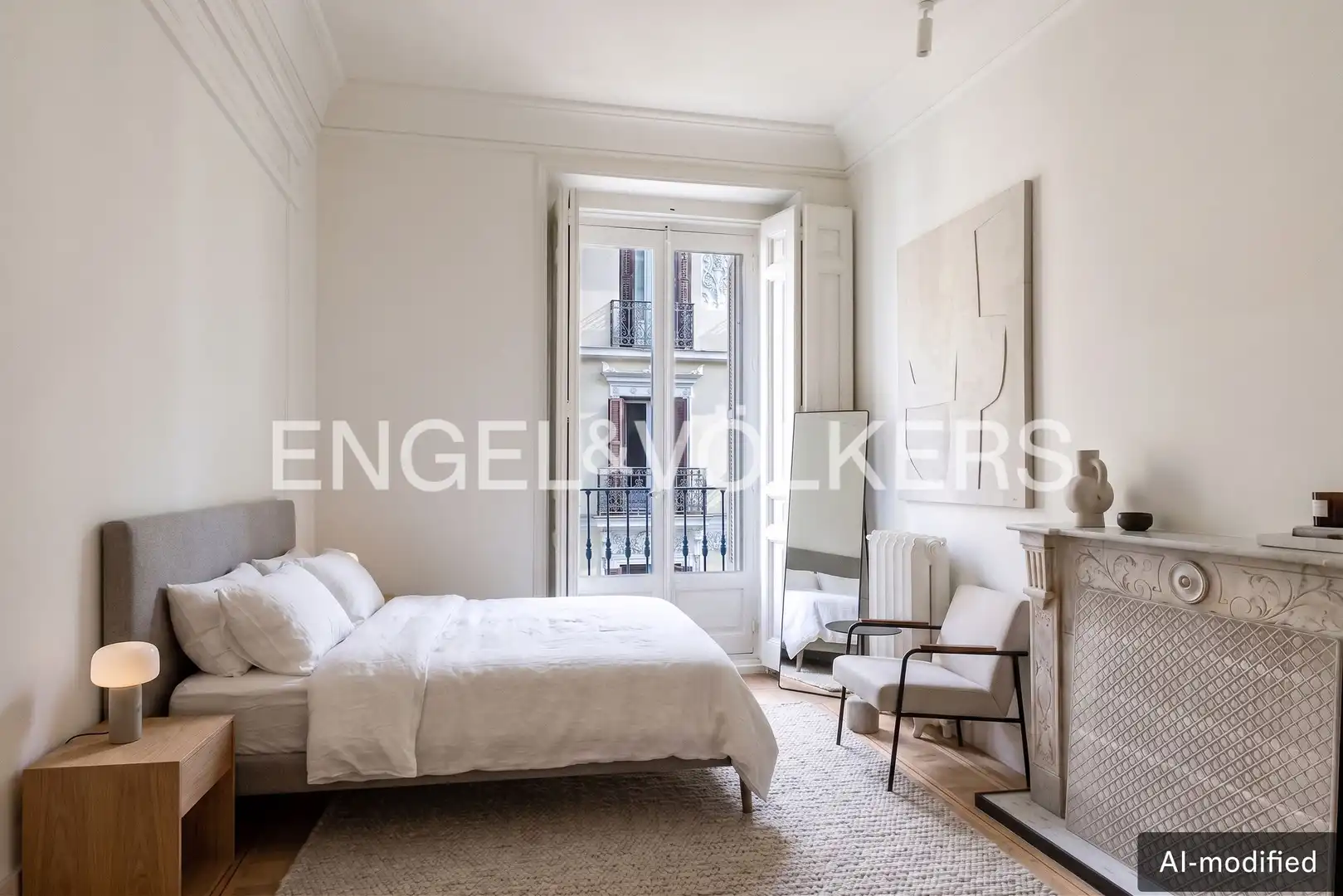 Bedroom of Flat for rent in Madrid  with Air Conditioner, Heating and Balcony