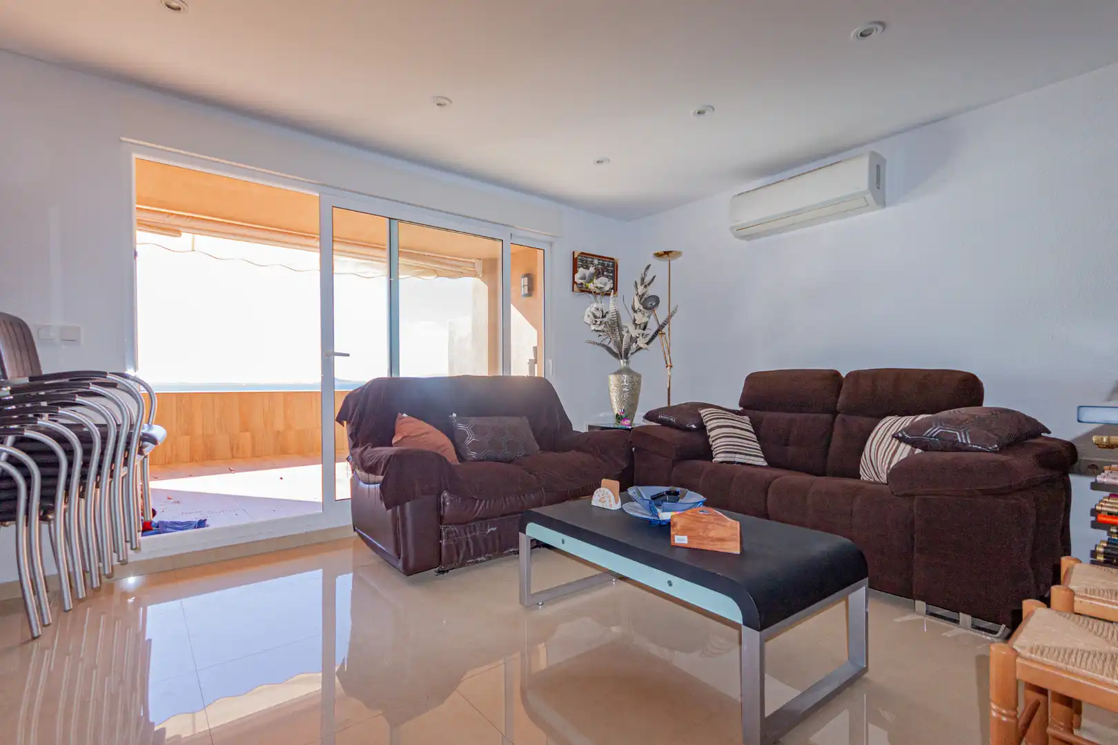 Wohnzimmer von Wohnungen zum Verkauf in La Manga del Mar Menor mit Klimaanlage, Heizung und Terrasse