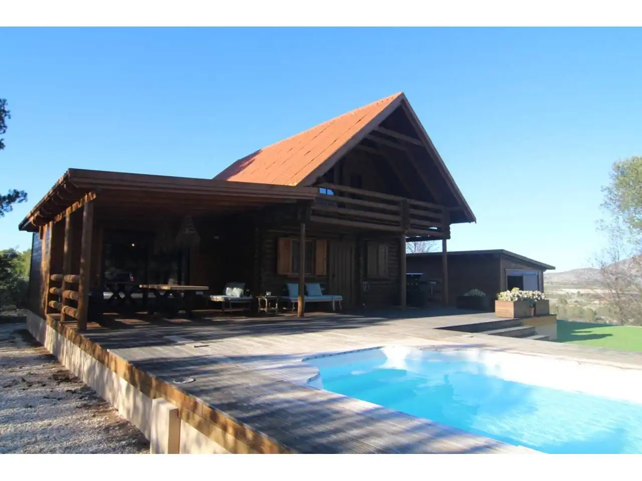Piscina de Casa o xalet en venda en Penàguila amb Jardí privat, Piscina i Moblat
