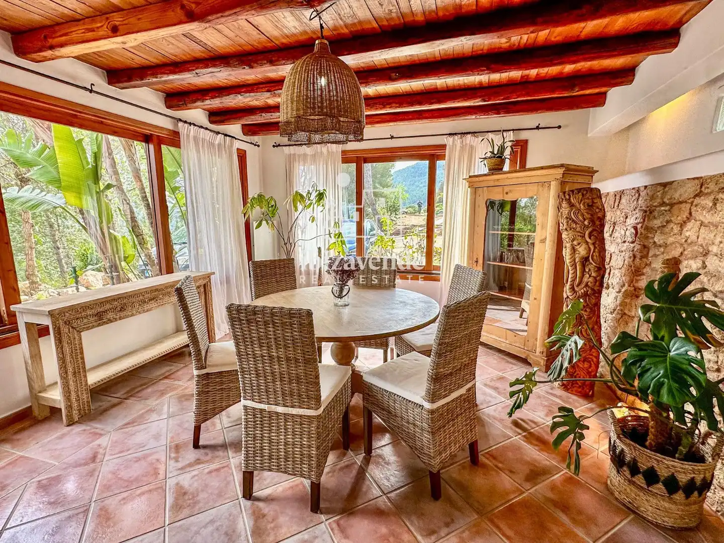 Dining room of Houses for rent in Sant Joan de Labritja  with Air Conditioner, Terrace and Swimming Pool