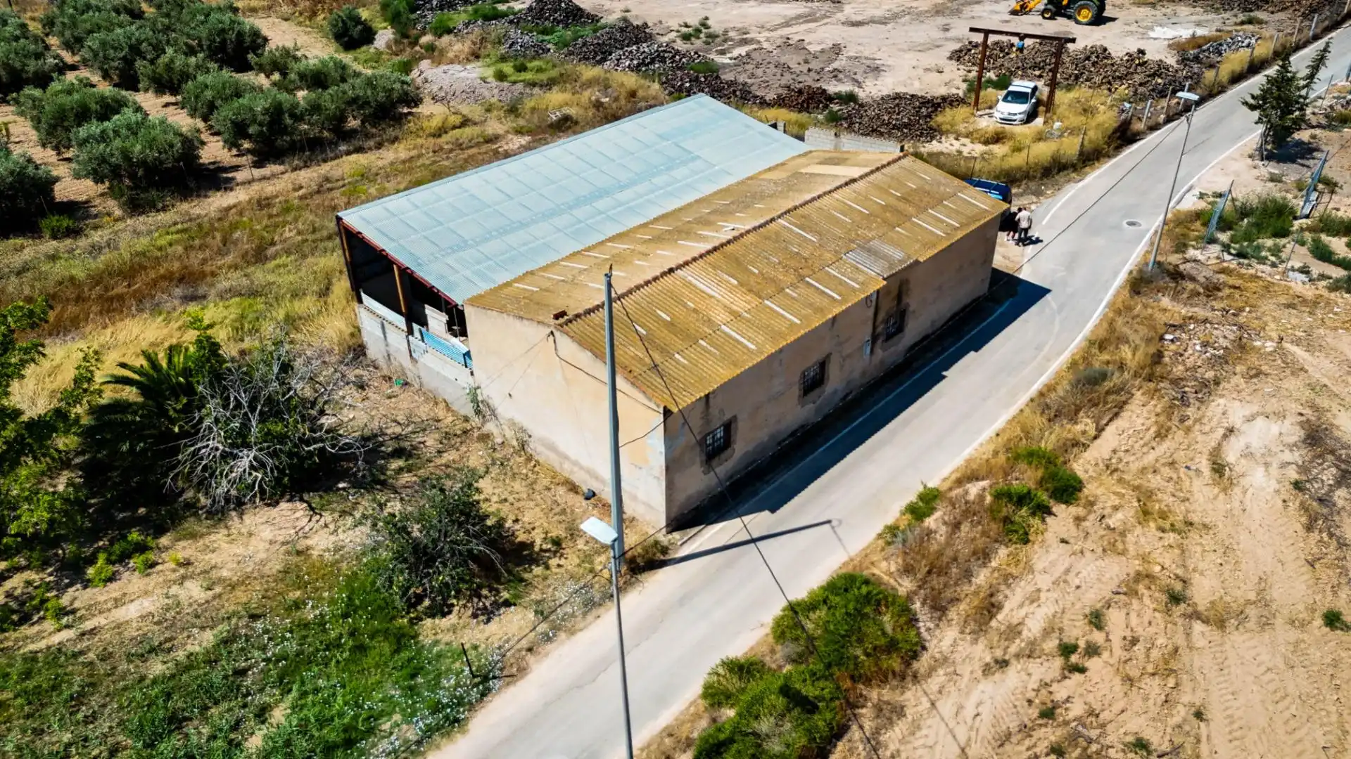 Vista exterior de Nave industrial en venta en Murcia