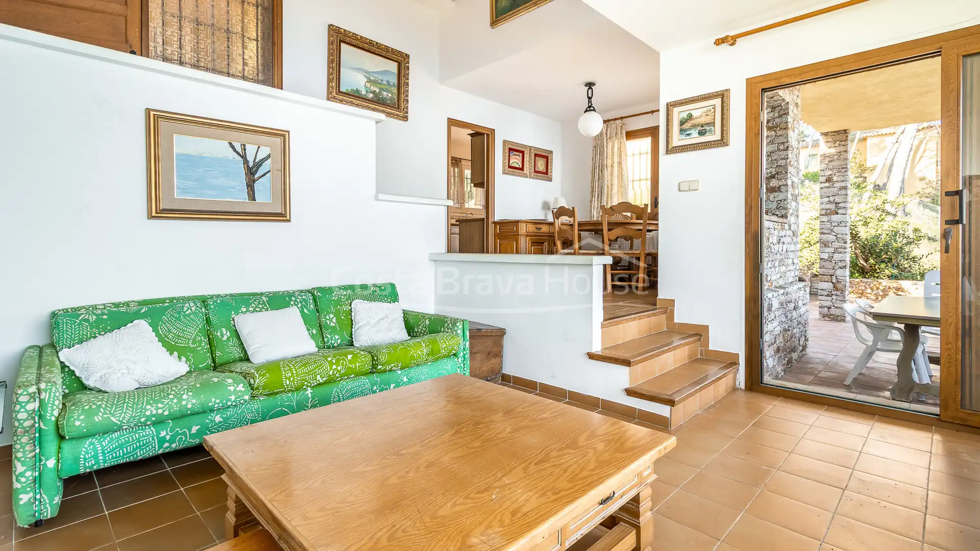 Wohnzimmer von Haus oder Chalet zum Verkauf in Begur mit Heizung, Privatgarten und Terrasse
