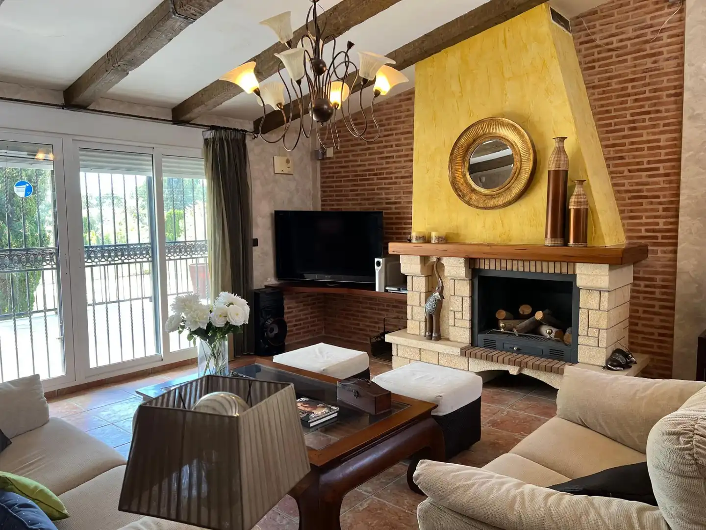 Sala d'estar de Finca rústica en venda en Sax amb Aire condicionat, Jardí privat i Terrassa