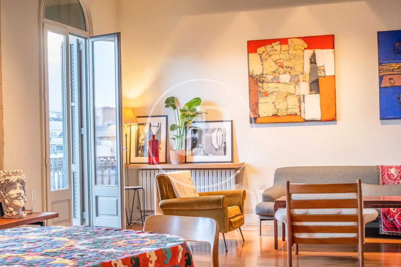 Wohnzimmer von Wohnung zur Miete in Barcelona mit Klimaanlage, Heizung und Möbliert