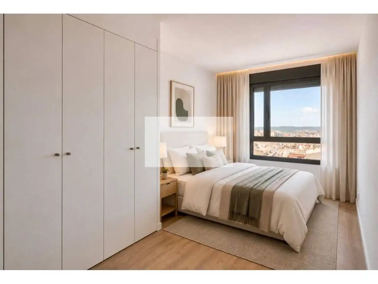 Bedroom of Flat for rent in Sabadell  with Air Conditioner, Heating and Parquet flooring