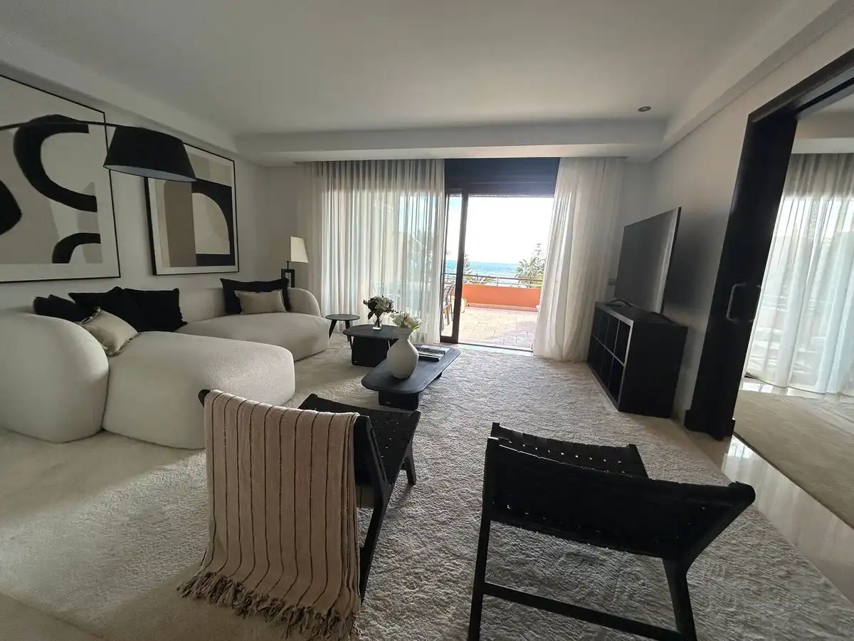 Living room of Duplexes for rent in Marbella  with Air Conditioner, Terrace and Furnished