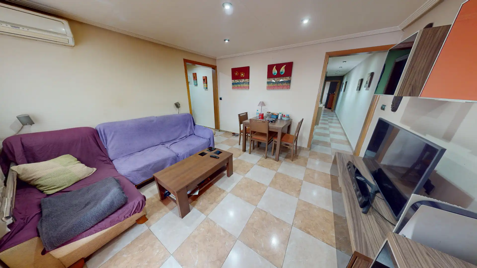 Sala d'estar de Pis en venda en Alicante / Alacant amb Aire condicionat, Moblat i Forn