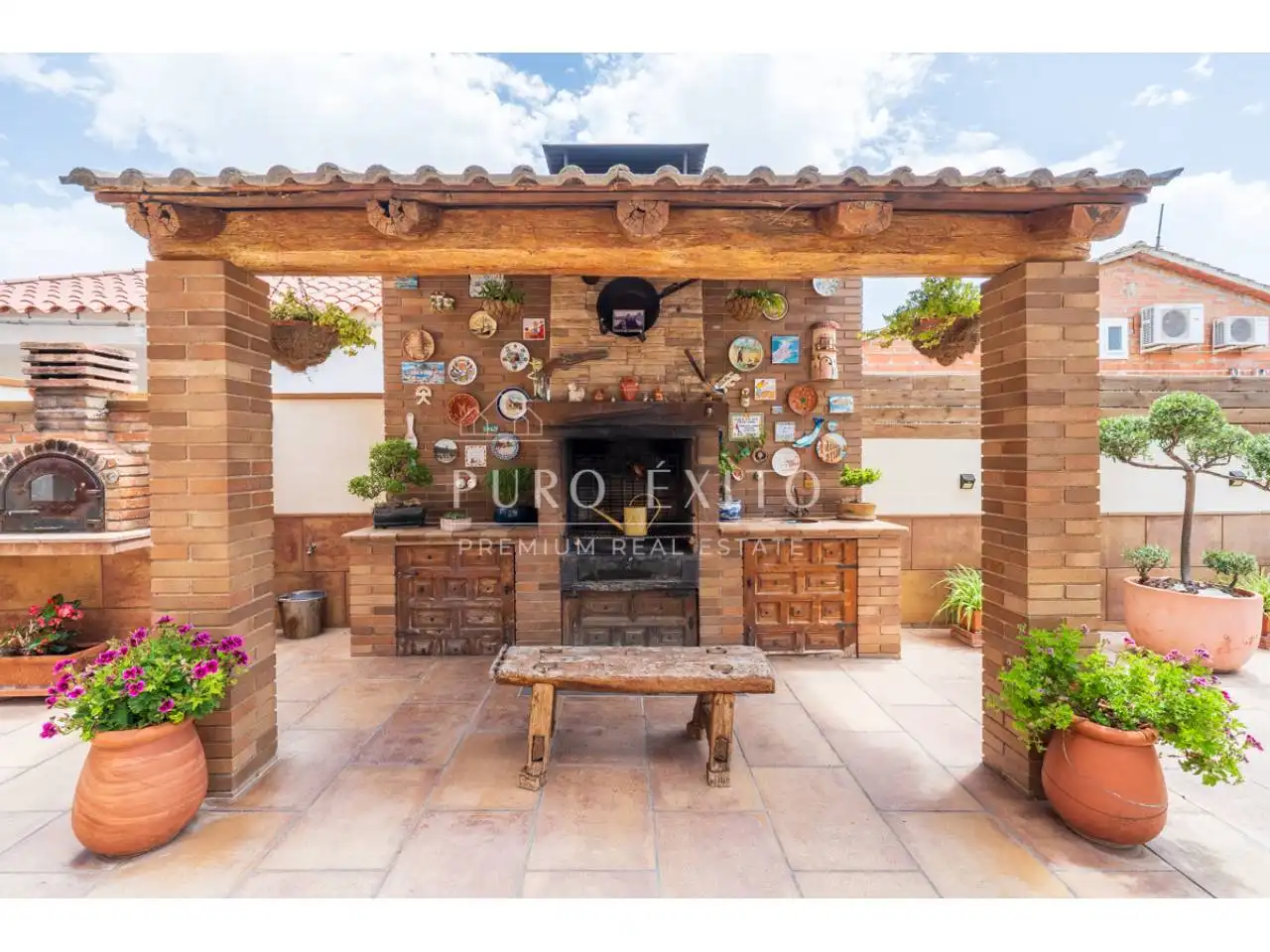 Terraza de Casa o chalet en venta en El Pla de Santa Maria con Aire acondicionado, Jardín privado y Terraza
