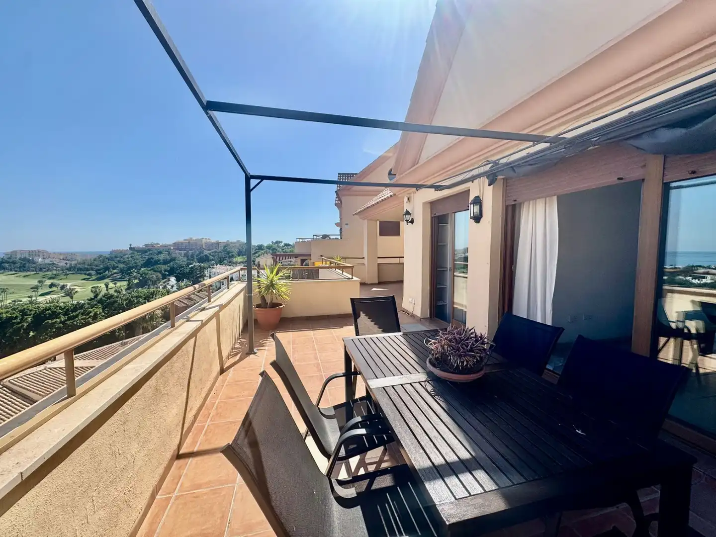 Terrace of Apartments for rent in Benalmádena  with Air Conditioner, Furnished and Pets allowed