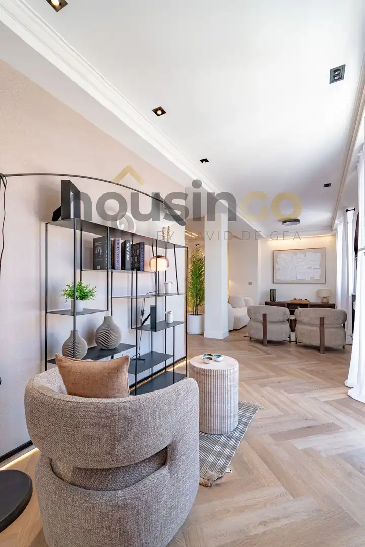 Sala de estar de Ático en venta en Barrio de Salamanca