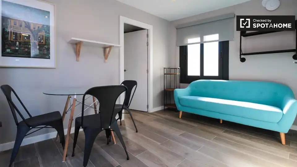 Sala de estar de Piso de alquiler en Barcelona con Aire acondicionado, Calefacción y Amueblado