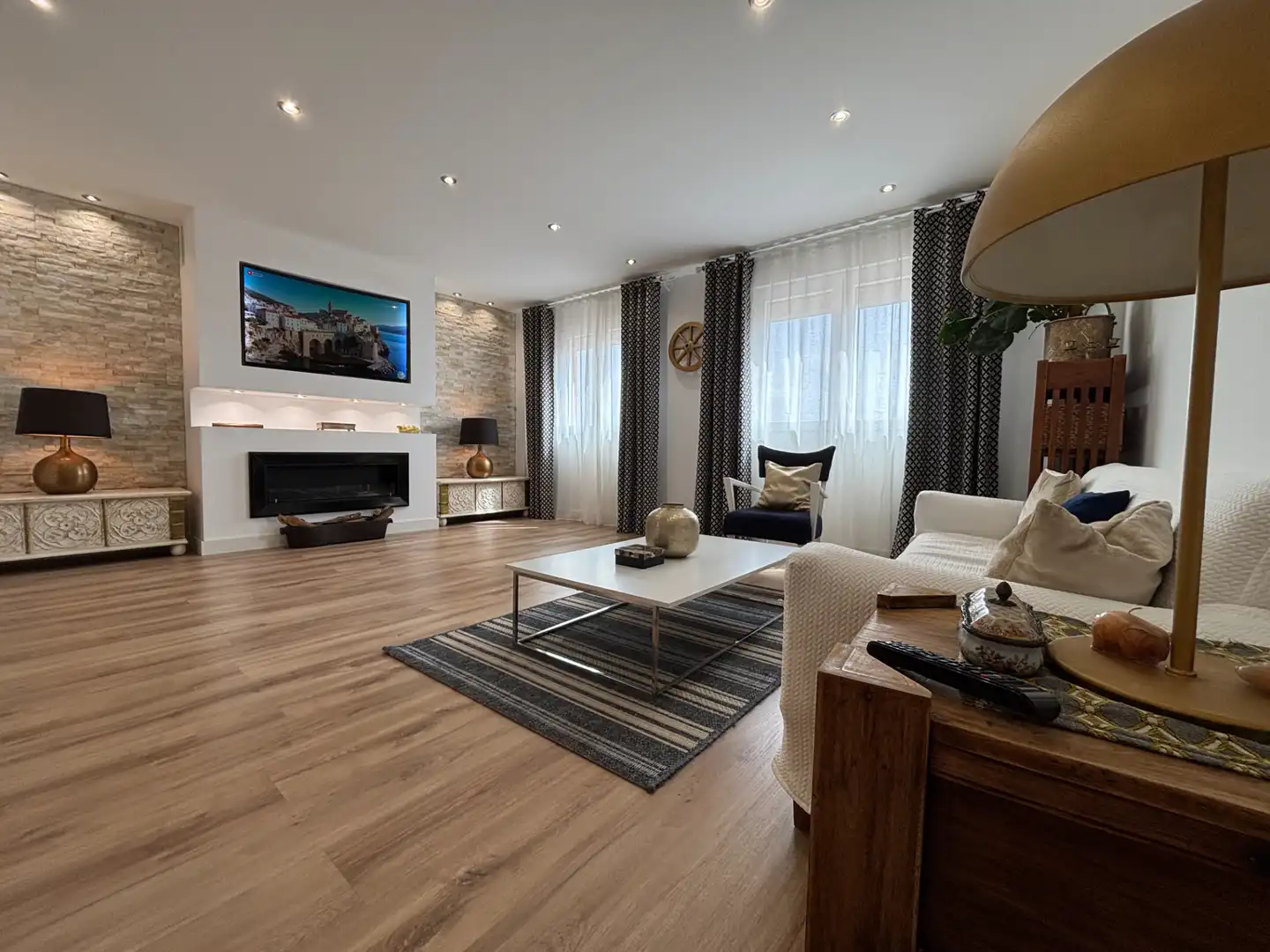 Living room of Flat for sale in Burriana / Borriana  with Air Conditioner, Storage room and Furnished