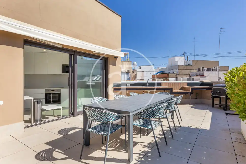 Terrace of Attic for rent in Valencia  with Air Conditioner, Heating and Terrace