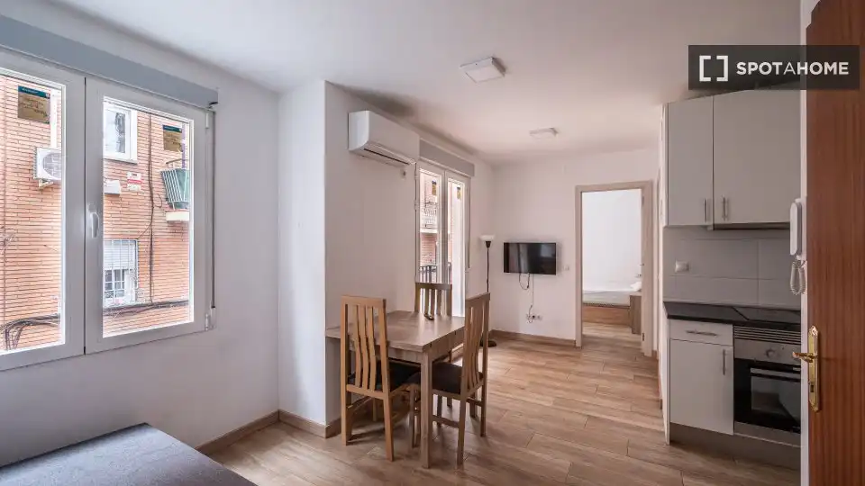 Living room of Flat for rent in Madrid  with Air Conditioner, Heating and Furnished