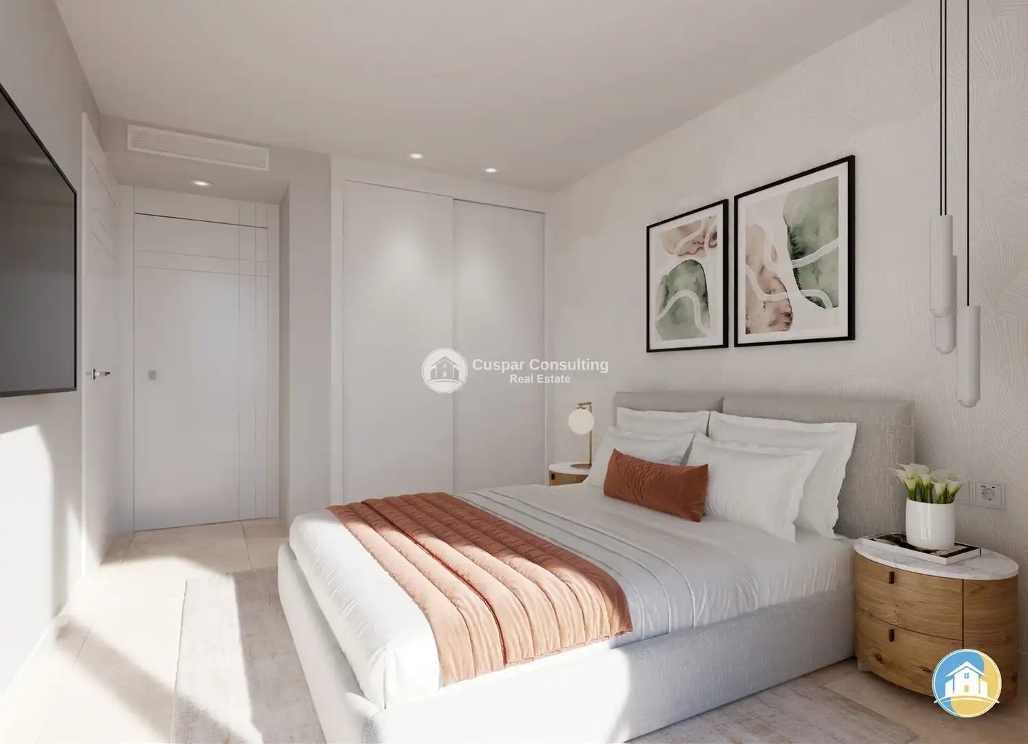 Schlafzimmer von Wohnungen zum Verkauf in Calpe / Calp mit Heizung, Terrasse und Abstellraum