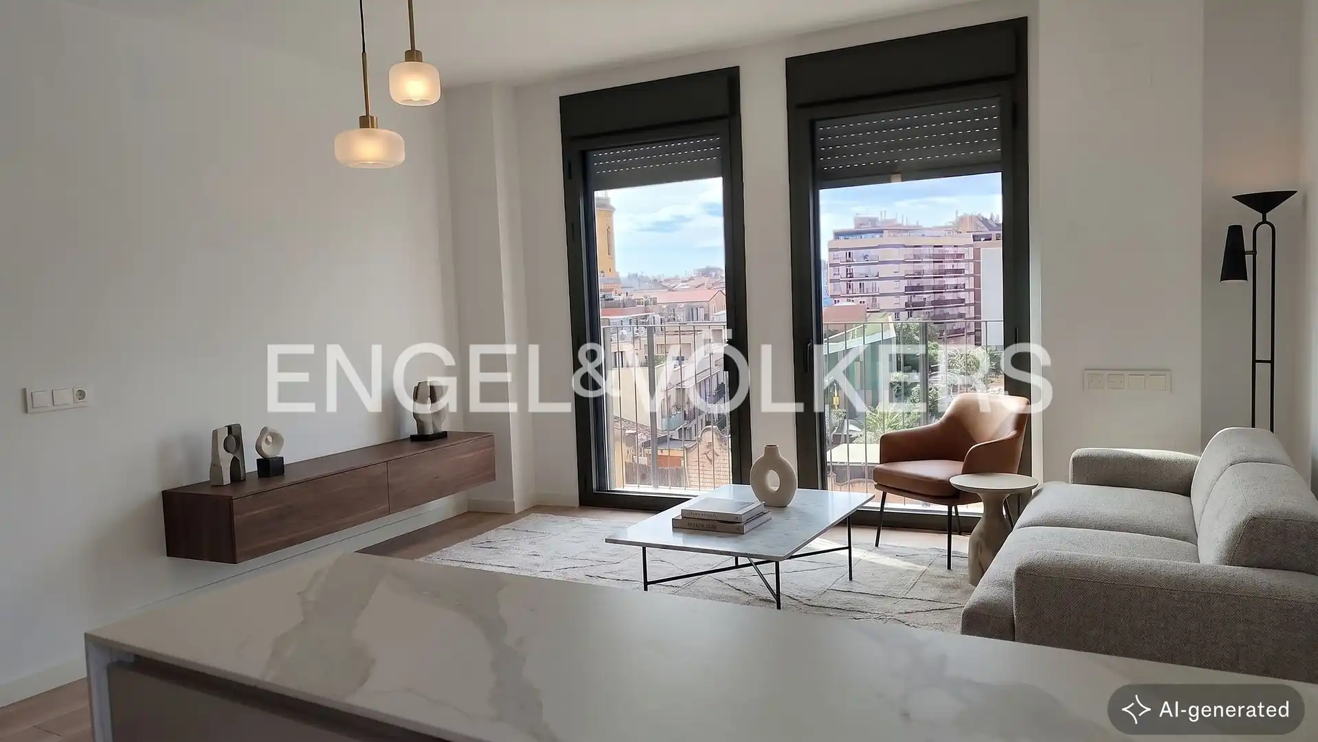 Sala d'estar de Pis de lloguer en Barcelona amb Aire condicionat, Calefacció i Parquet