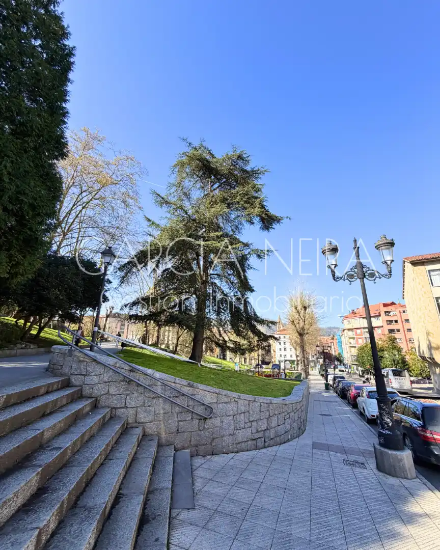 Vista exterior de Piso en venta en Oviedo  con Calefacción y Amueblado