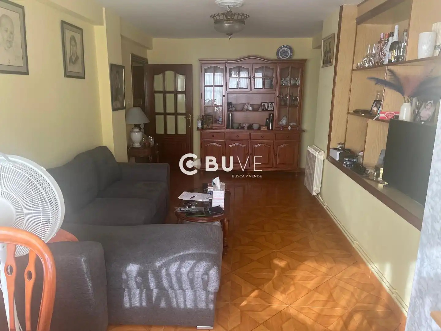 Living room of Flat for sale in Ferrol  with Heating, Terrace and Furnished