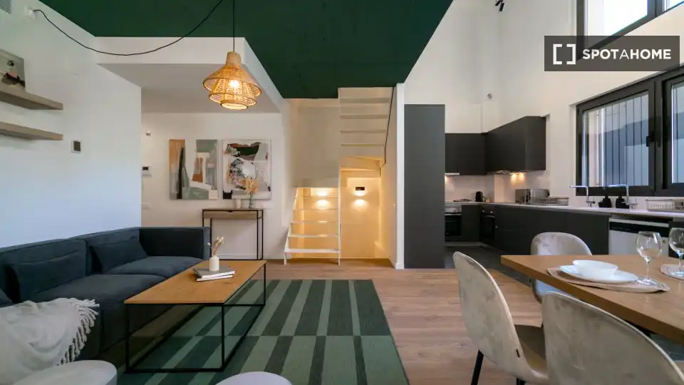 Living room of Flat for share in Barcelona  with Air Conditioner, Heating and Furnished